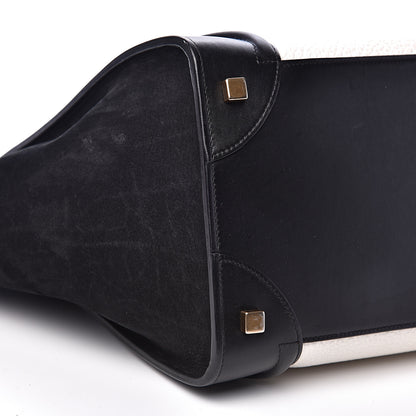 Celine Bullhide Calfskin Mini Bi-Color Luggage Black White 8 of 16