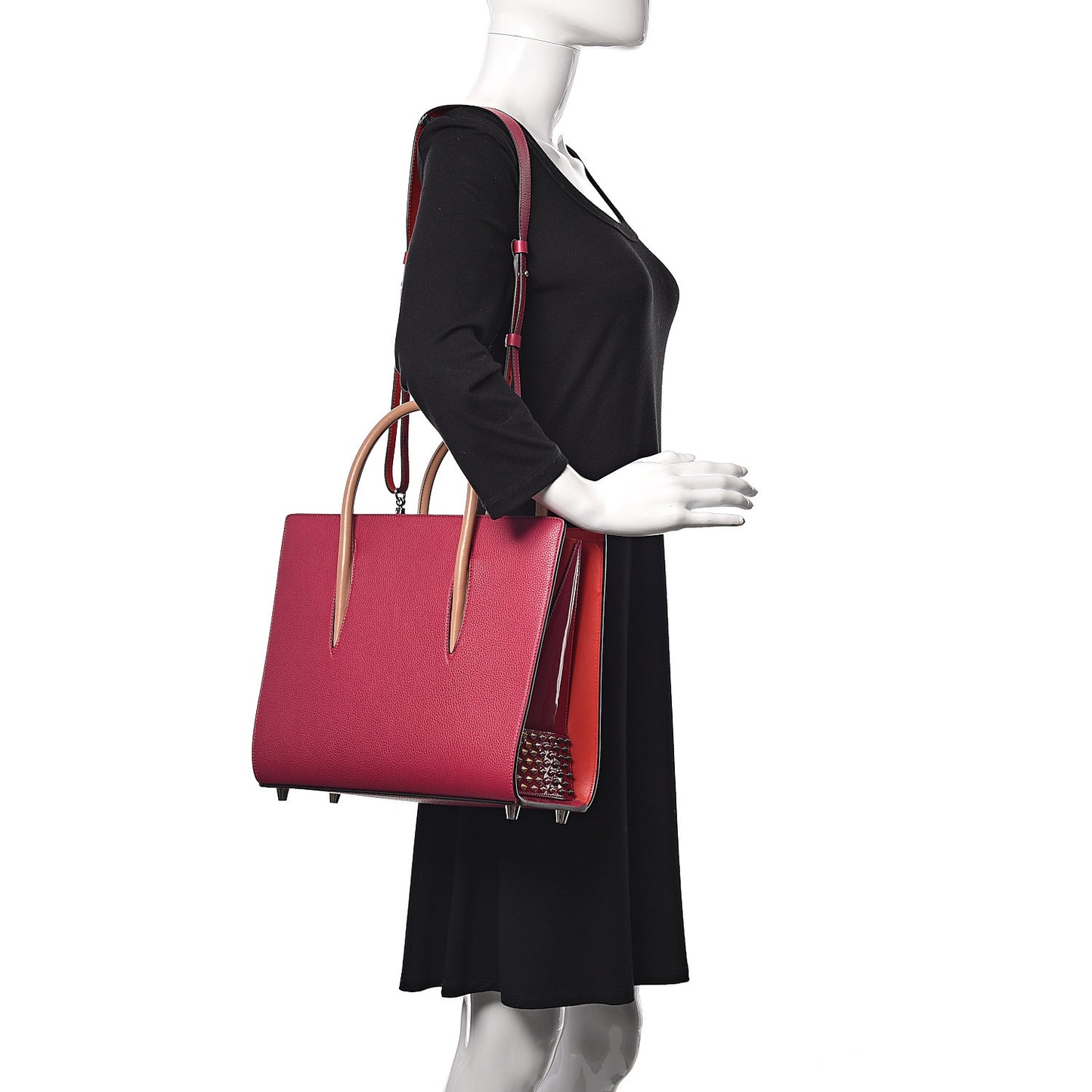 Calfskin Empire Patent Studded Medium Paloma Loulou
