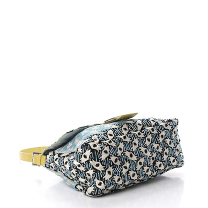 Fendi Beaded Lizard Mama Baguette Blue Yellow 4 of 14