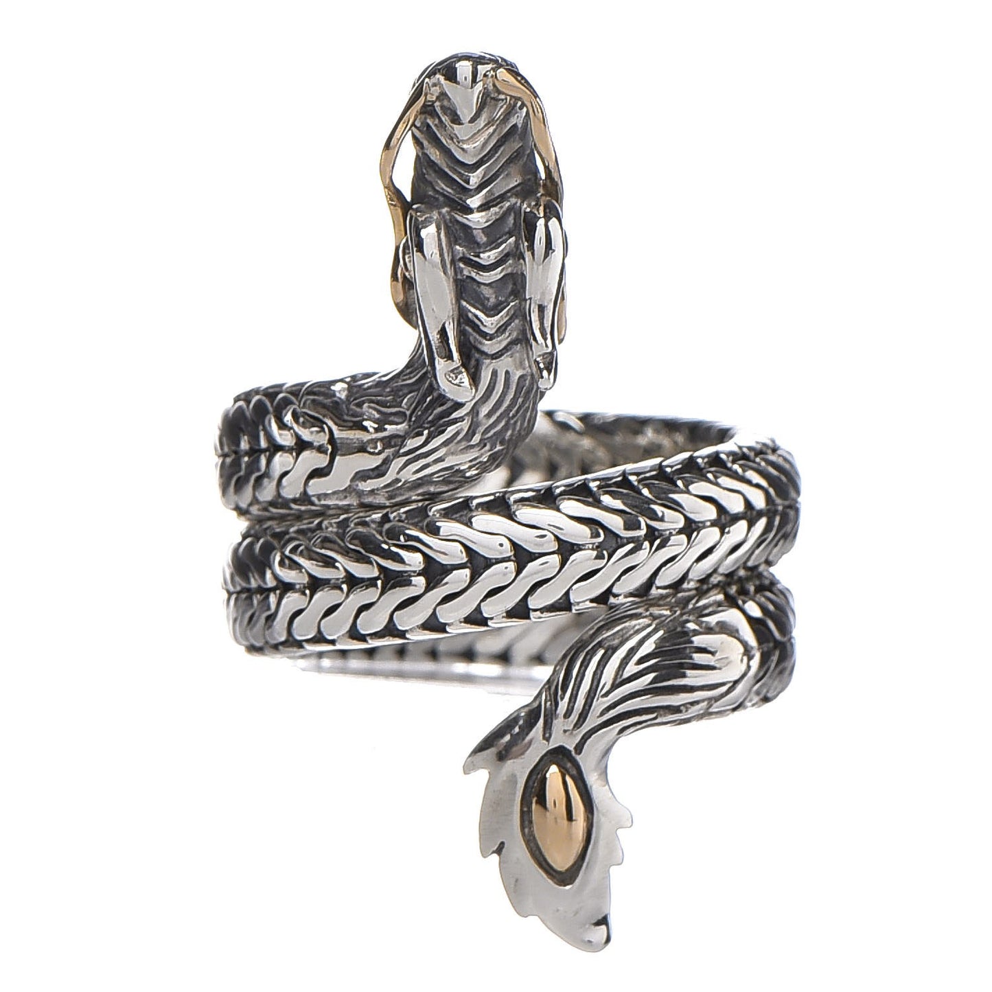 Sterling Silver 18K Yellow Gold Naga Coil Ring 57 8