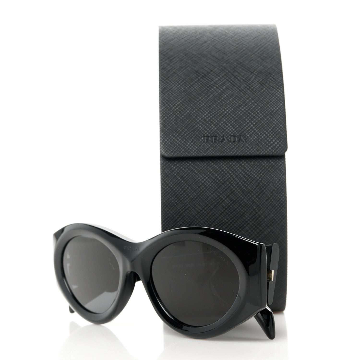 Prada Acetate Oval Symbole Sunglasses SPR 20Z Black 8 of 8