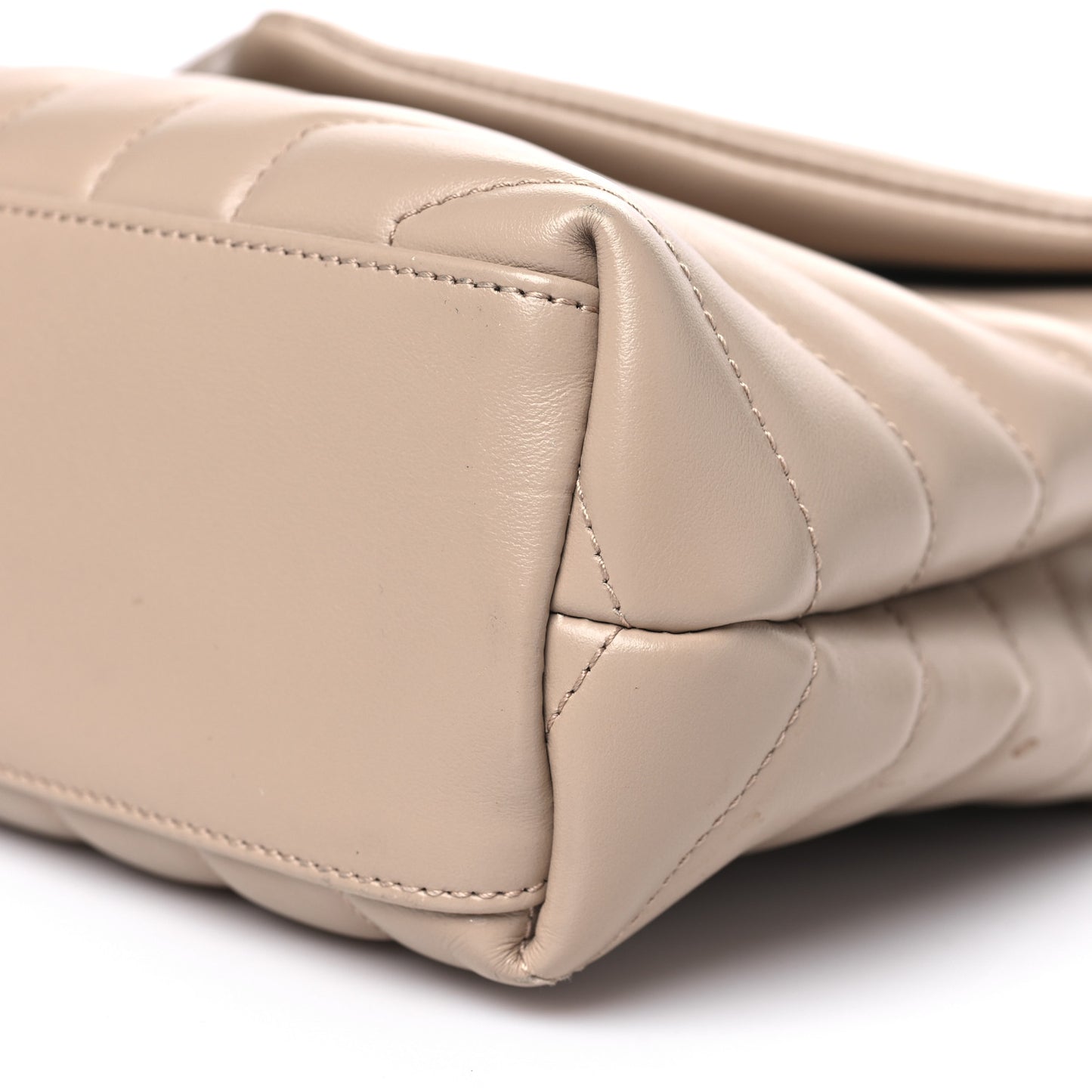 Calfskin Y Quilted Monogram Small Loulou Chain Satchel Dark Beige