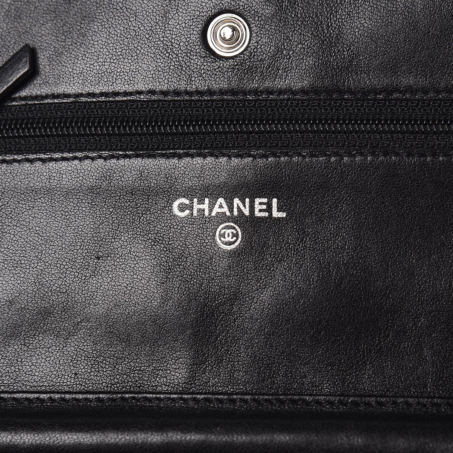 Chanel Lambskin Quilted Wallet On Chain WOC Black 6 of 18