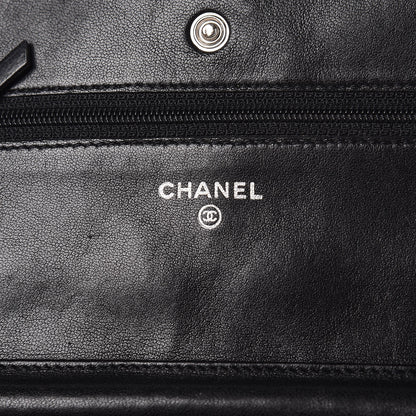 Chanel Lambskin Quilted Wallet On Chain WOC Black 6 of 18