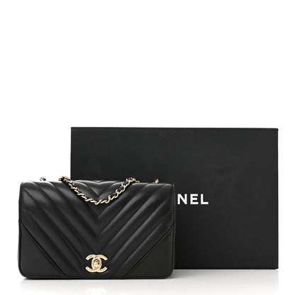 Chanel Calfskin Chevron Quilted Mini Statement Flap Black 11 of 11