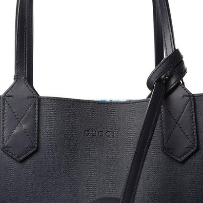 Gucci GG Supreme Monogram Blooms Small Reversible Tote Beige Blue Navy 17 of 17