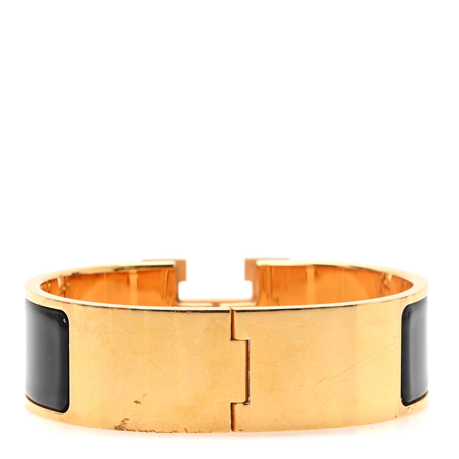 Hermes Enamel Wide Clic Clac H Bracelet GM Black 3 of 5