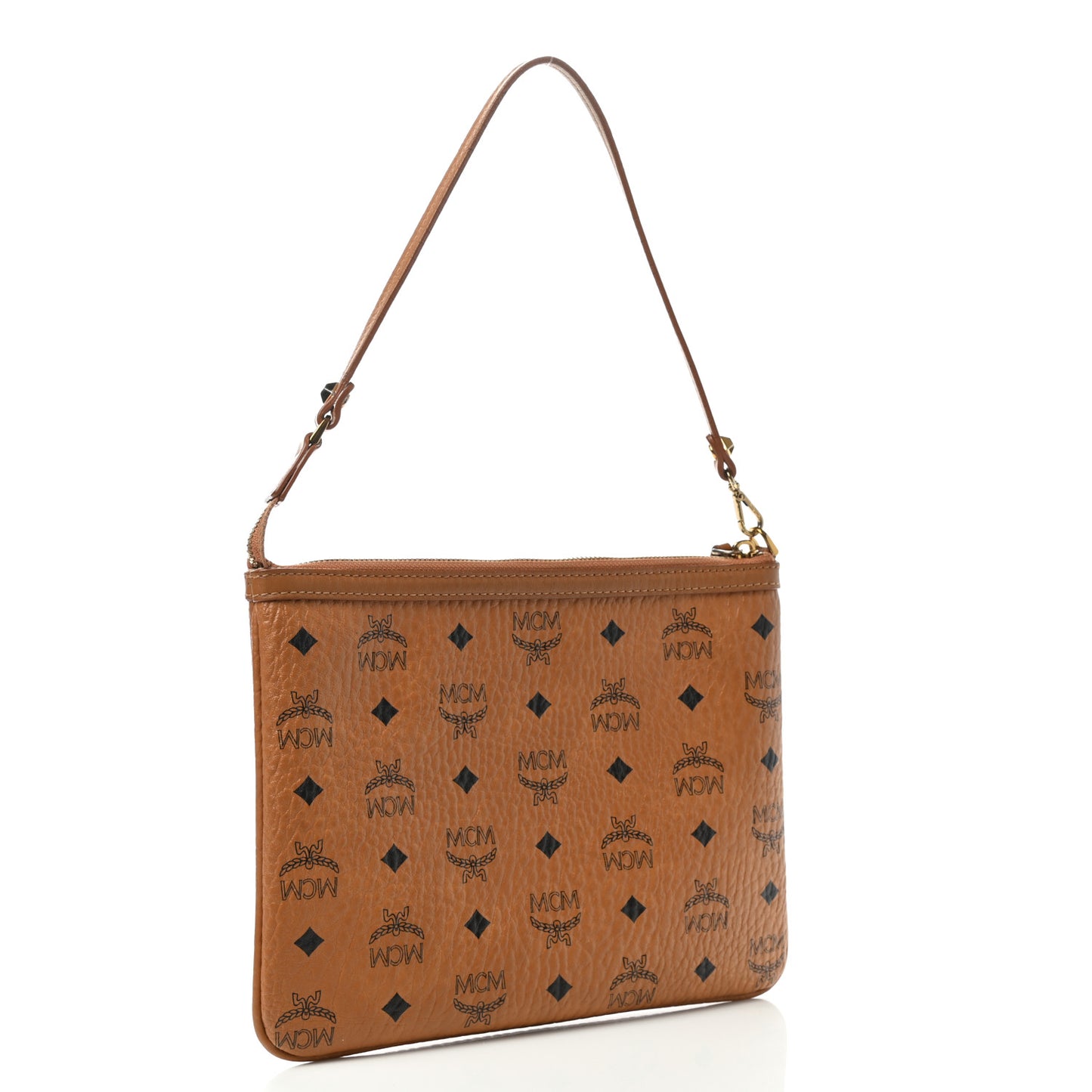 Visetos Medium Stark Wristlet Pouch Cognac