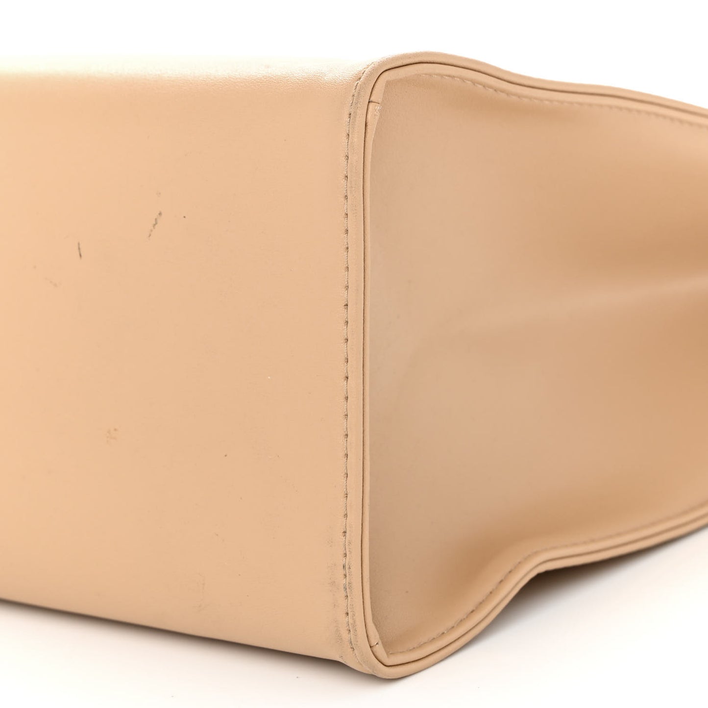 Vegan Leather Medium Shopping Bag Cream
