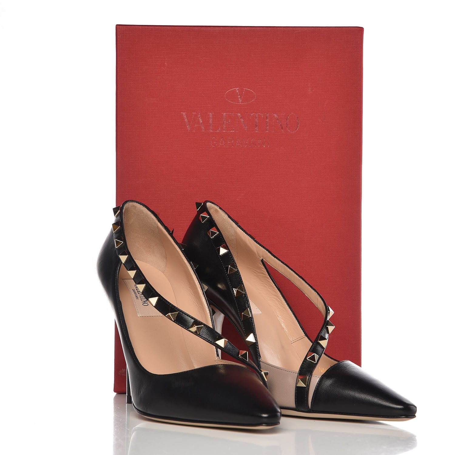 Valentino Garavani Nappa Rockstud Cross Strap D'Orsay 105mm Pumps 38 Black 12 of 12