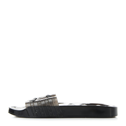 Chanel PVC Transparent CC Flat Slide Sandals 42 Black 1 of 9