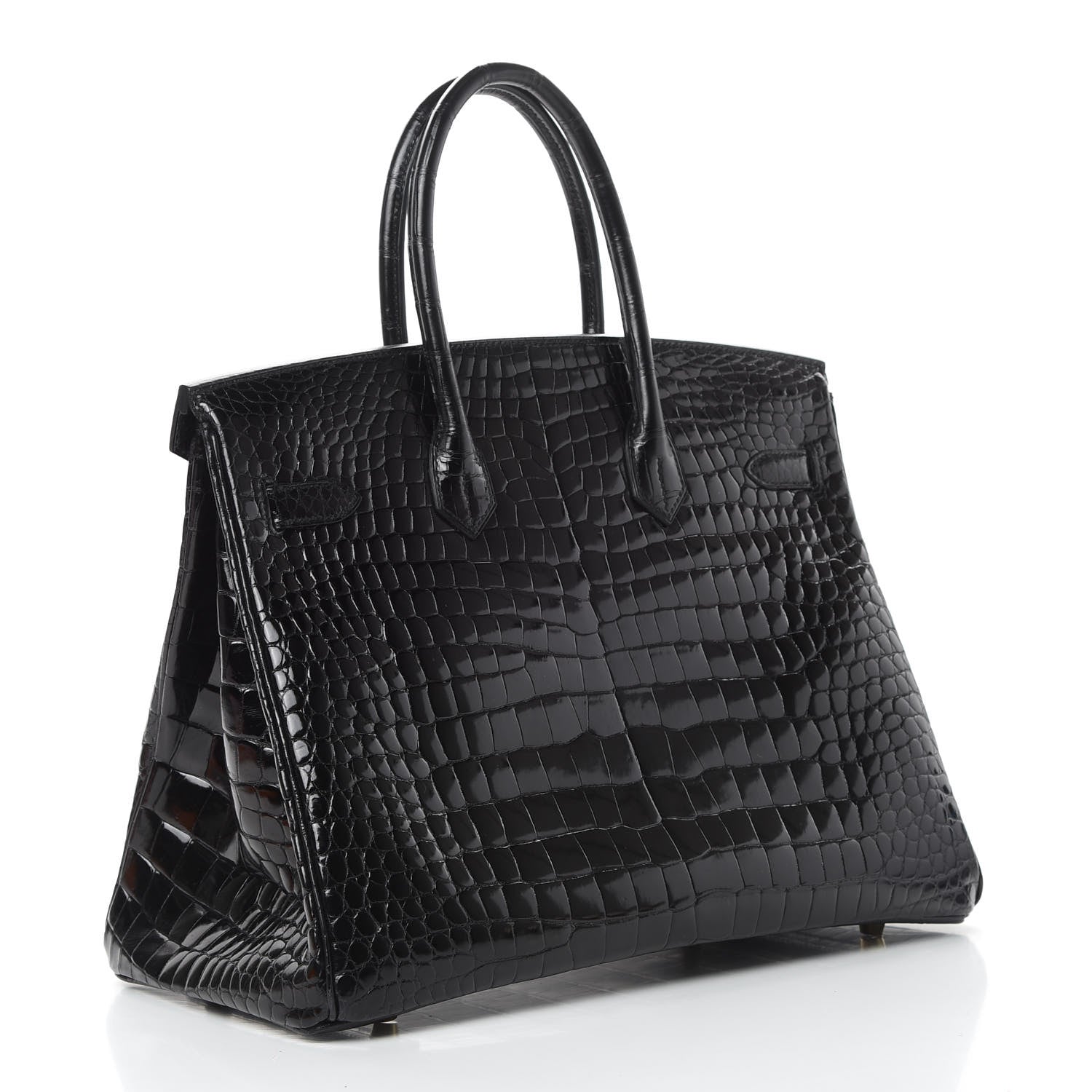 Hermes Shiny Porosus Crocodile Birkin 35 Black 3 of 41