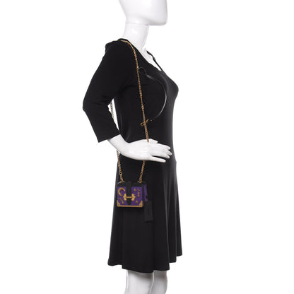 Prada Saffiano Astrology Mini Cahier Bag Viola Black 2 of 9