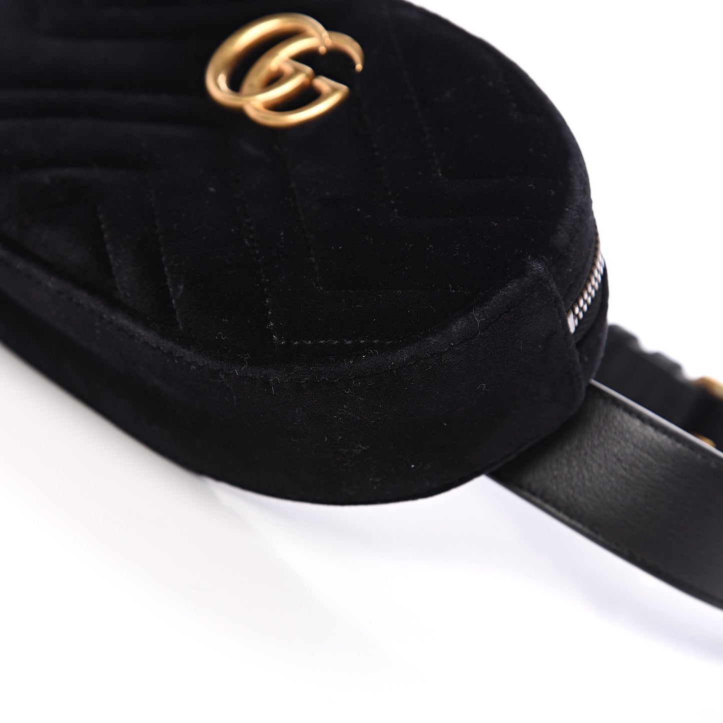 Velvet Matelasse GG Marmont Belt Bag 85 34 Black