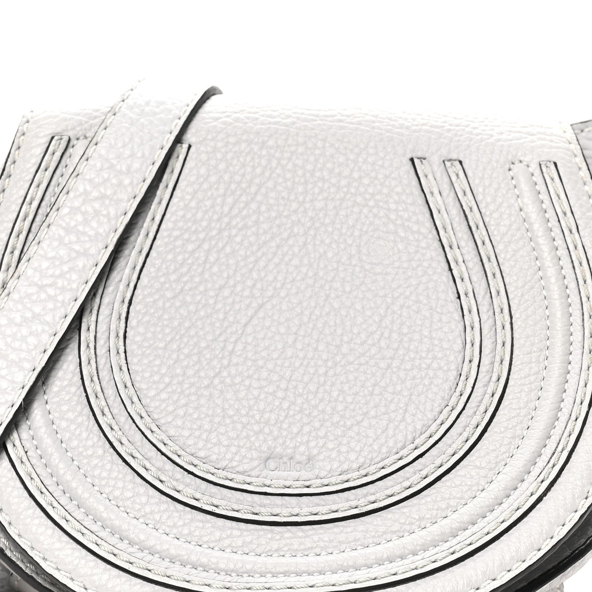 Chloe Calfskin Mini Marcie Round Crossbody Bag Light Cloud 7 of 9