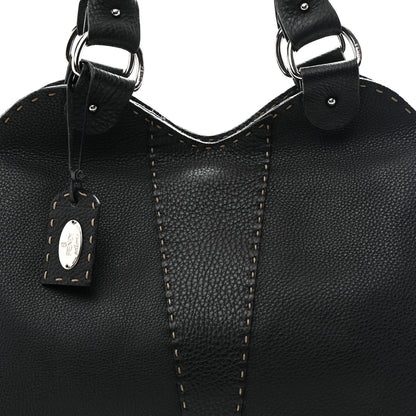 Fendi Calfskin Romano Selleria Diablo Large Shopper Black 8 of 10