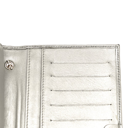 Fendi Metallic Nappa Logo Embossed Long Wallet On Chain Silver 21 of 26