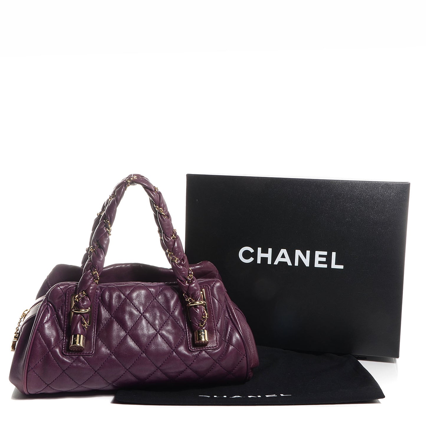 Distressed Lambskin Lady Braid Bowler Purple