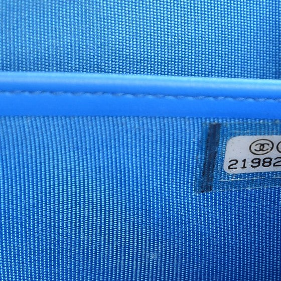 Chanel Patent Quilted Boy Zip Around Wallet Light Blue 8 of 8