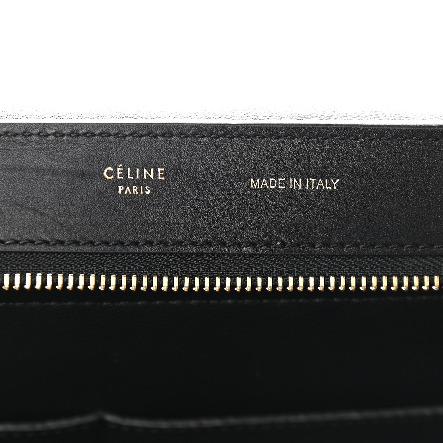 Celine Crocodile Embossed Calfskin Suede Medium Trapeze Black 7 of 9