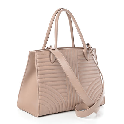 Prada Soft Calfskin Impunture Diagramme Tote Cipria 3 of 9