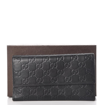 Gucci Guccissima Continental Flap Wallet Black 12 of 12