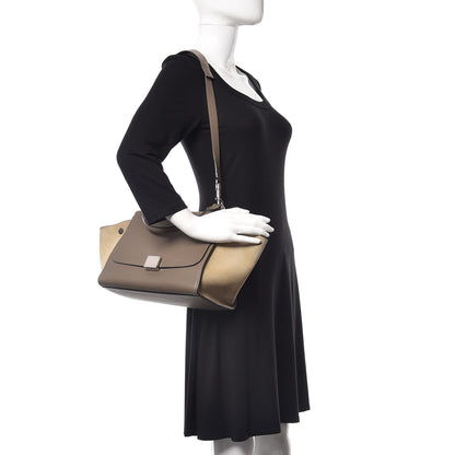 Celine Drummed Calfskin Suede Small Trapeze Souris 2 of 10