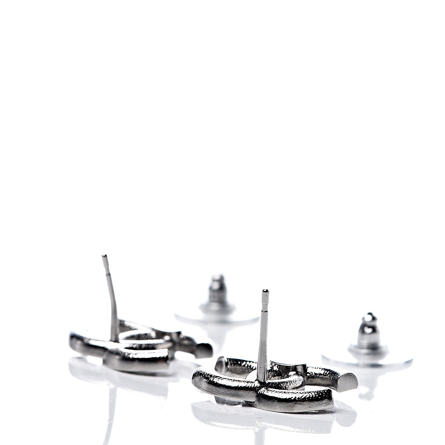 Chanel Crystal Palais Garnier CC Earrings Silver 3 of 5