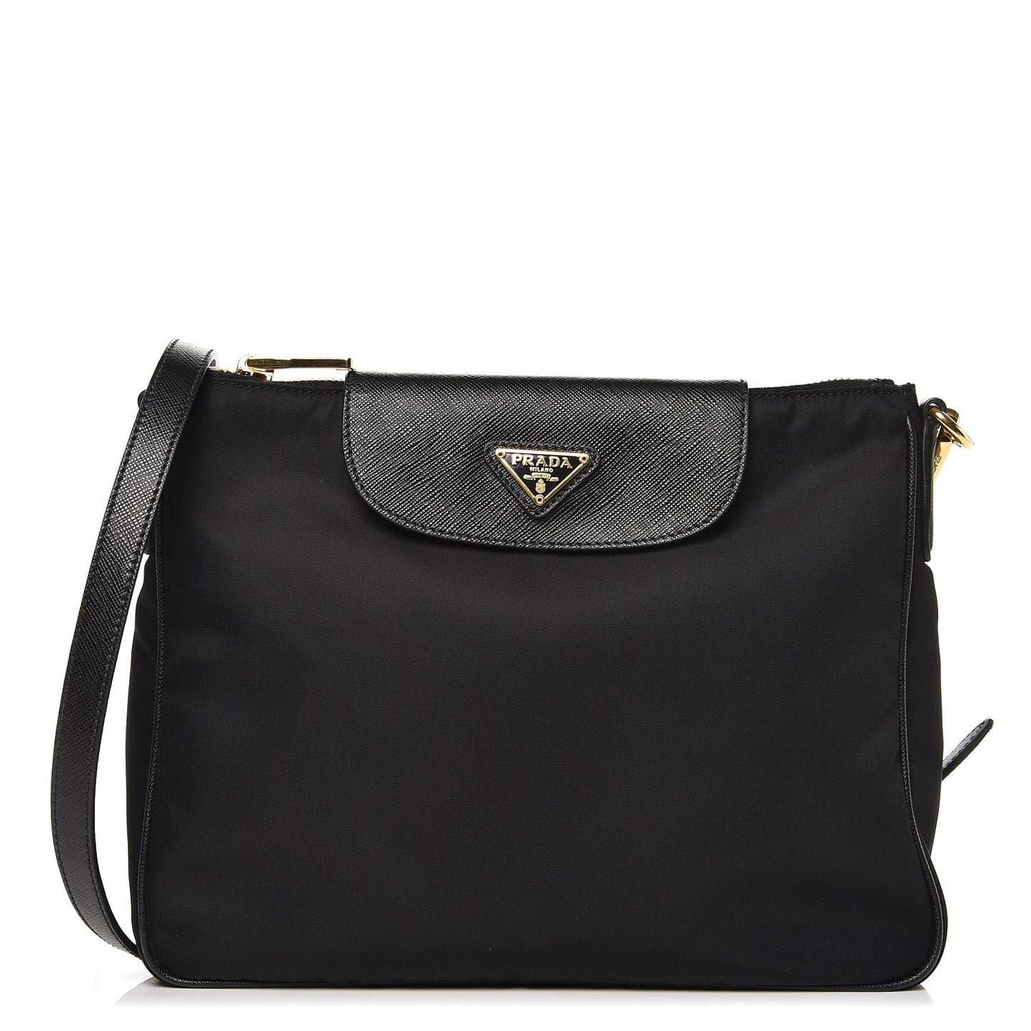 Tessuto Nylon Saffiano Crossbody Bag Nero Black