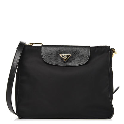Prada Tessuto Nylon Saffiano Crossbody Bag Nero Black 1 of 8