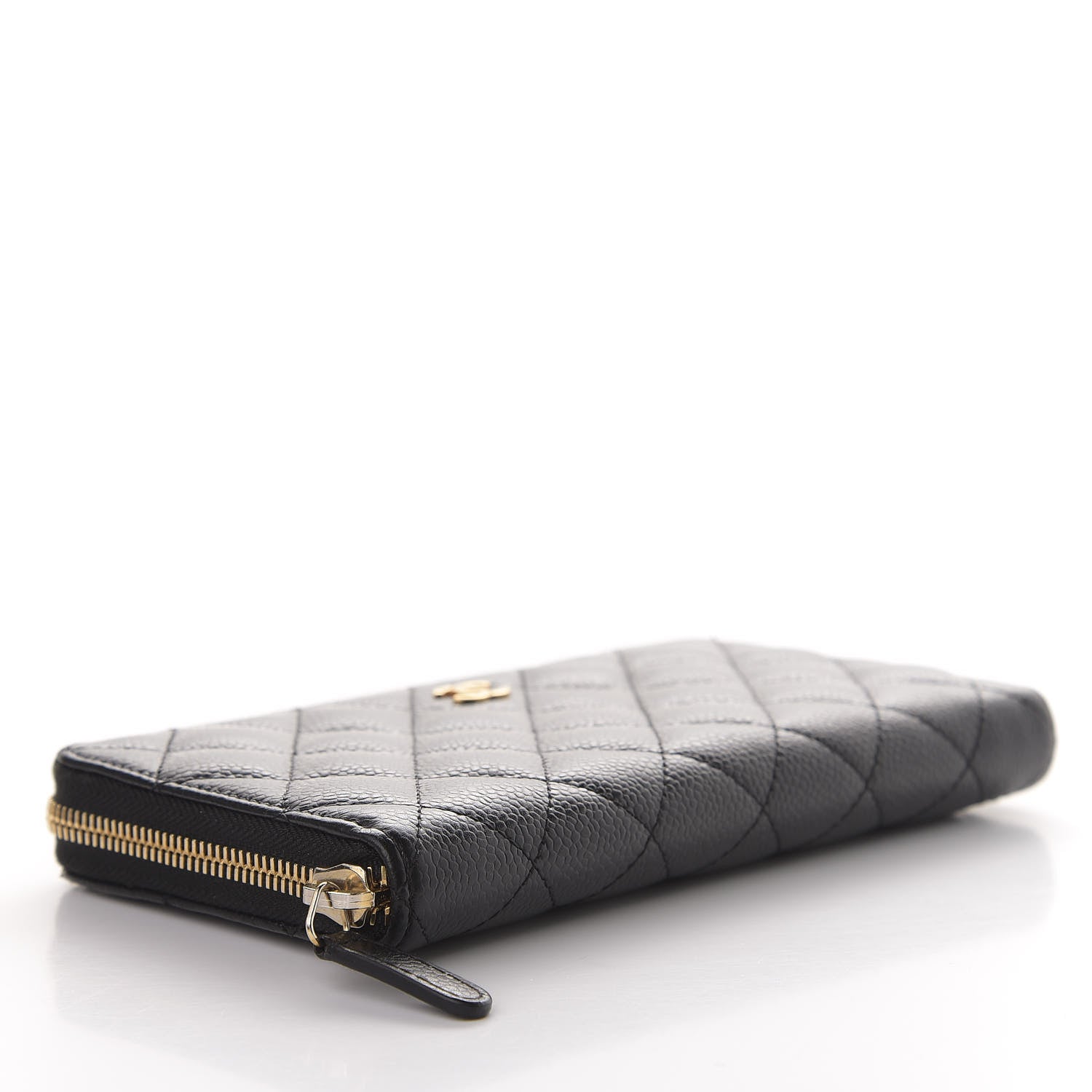 Chanel Caviar Quilted Large Gusset Zip Around Wallet Black 4 of 12