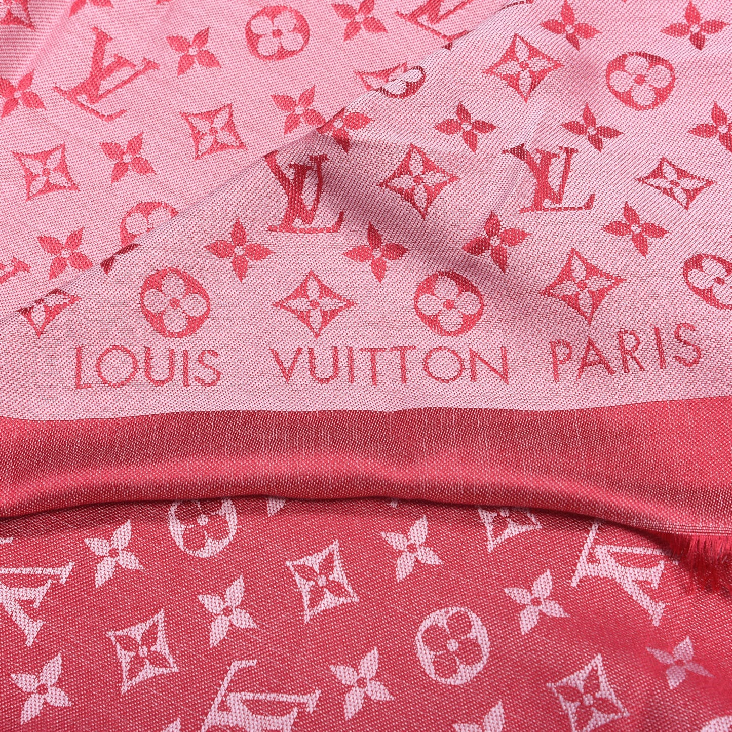 Silk Wool Monogram Denim Shawl Pivoine