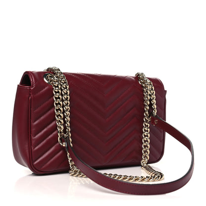 Gucci Calfskin Matelasse Medium GG Marmont Shoulder Bag Ancora Red 3 of 10