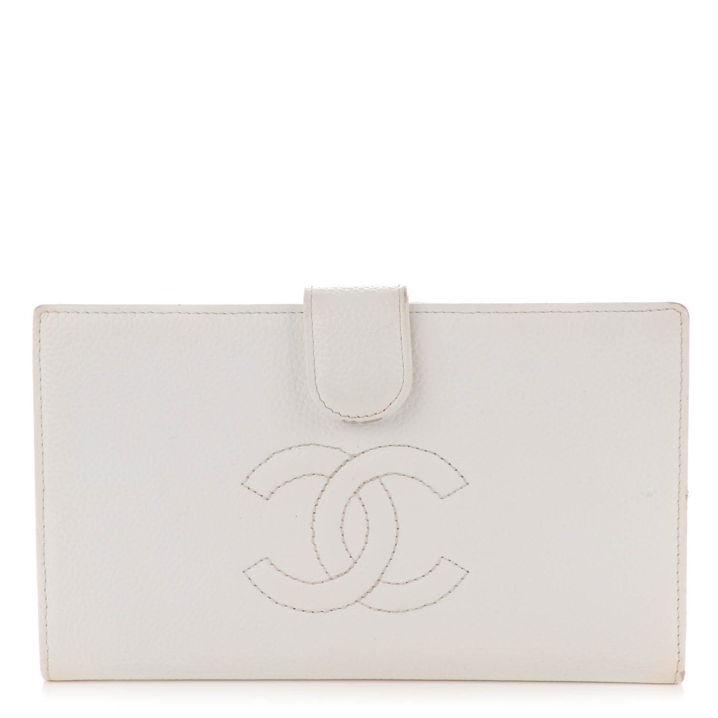 Caviar Timeless CC French Wallet White