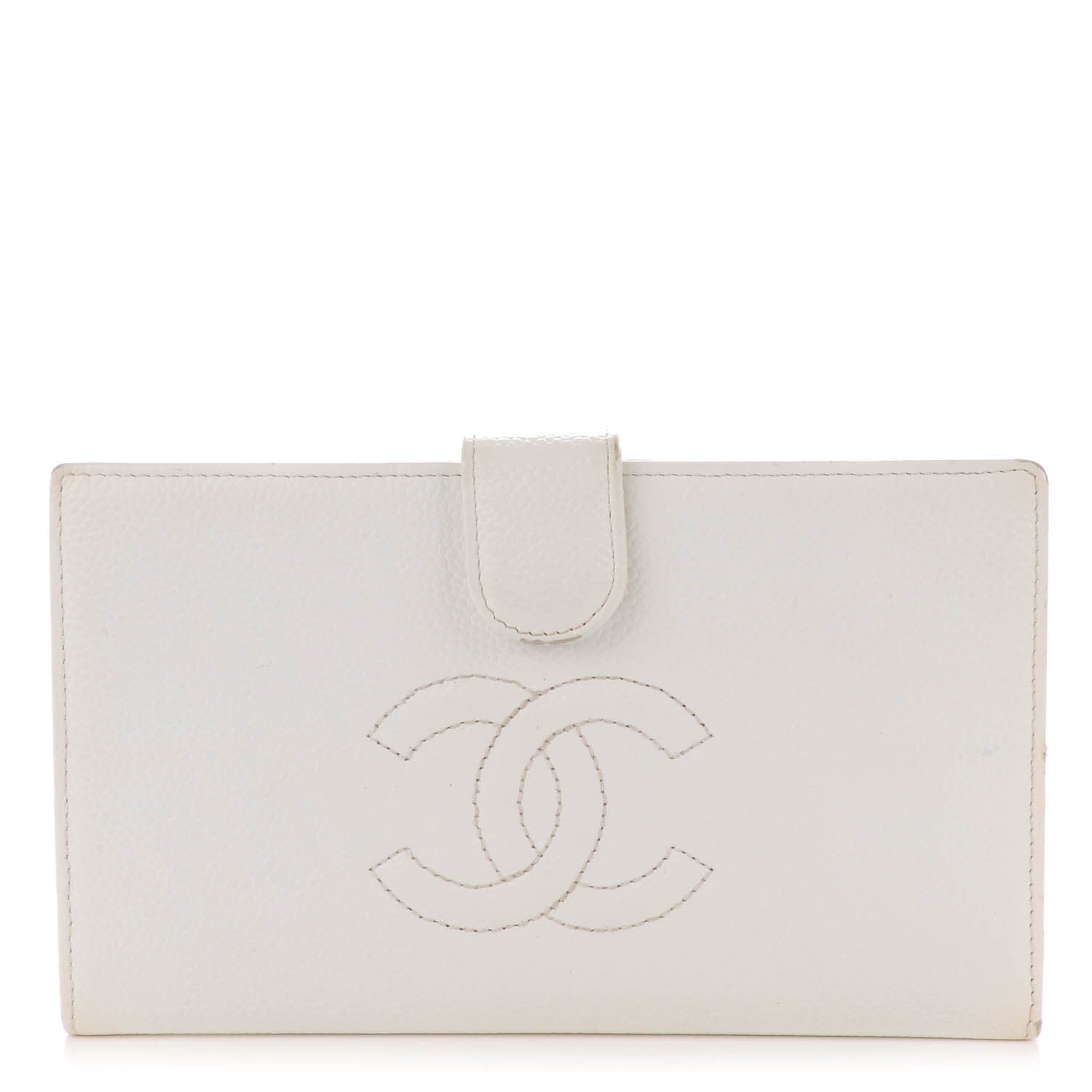 Chanel Caviar Timeless CC French Wallet White 1 of 8