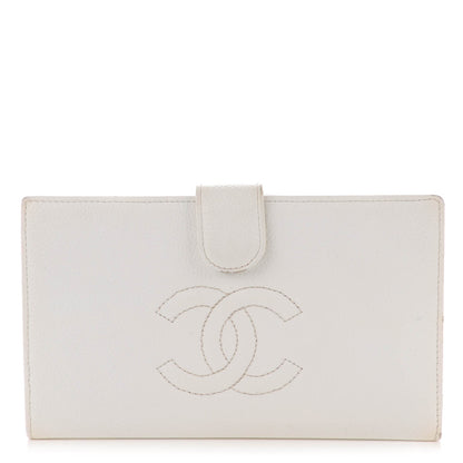 Chanel Caviar Timeless CC French Wallet White 1 of 8