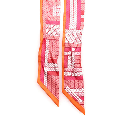 Hermes Silk Tresses H Twilly Rose Vif Orange White 2 of 4