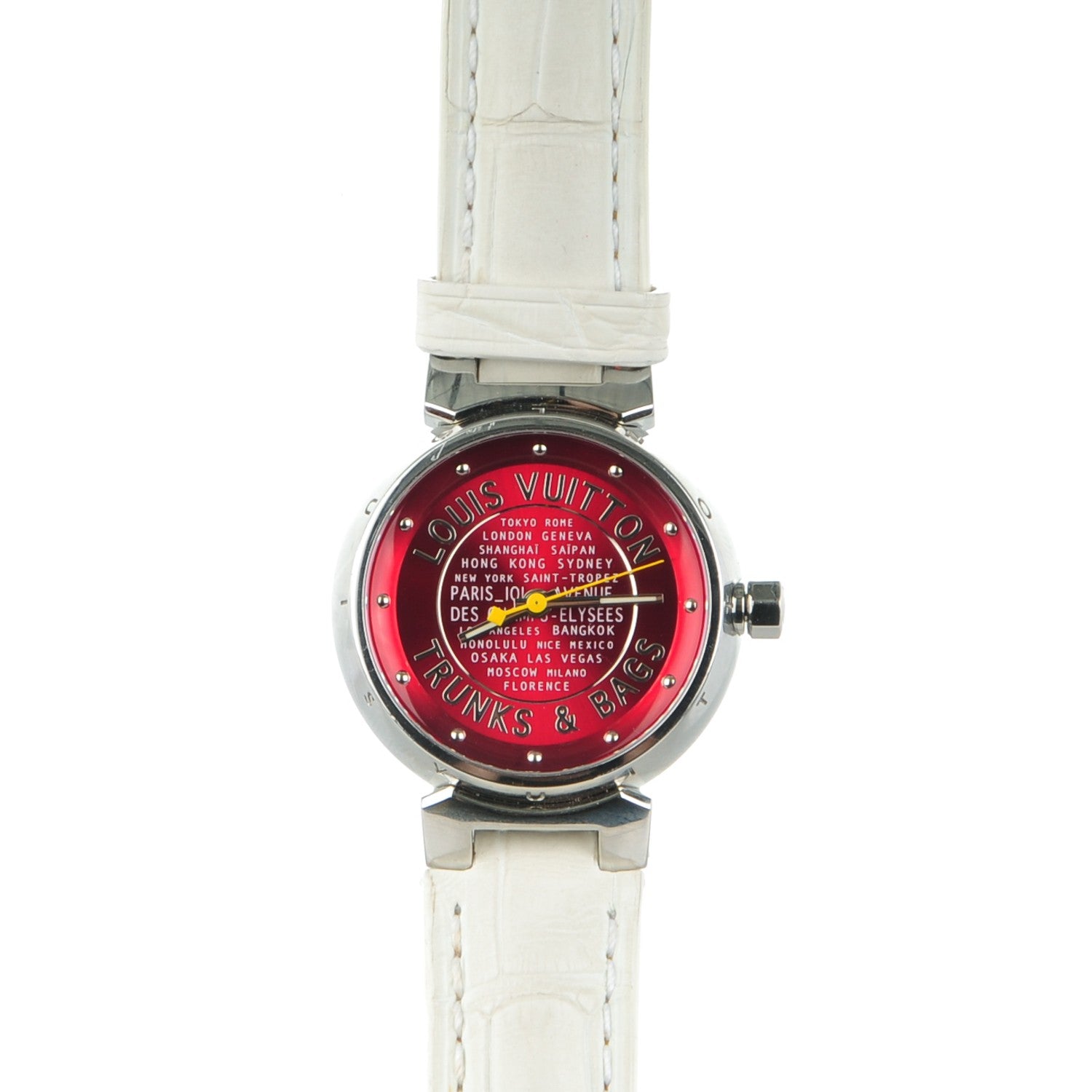 Louis Vuitton Stainless Steel Alligator 28mm Tambour Trunks and Bags Quartz Watch 1 of 10