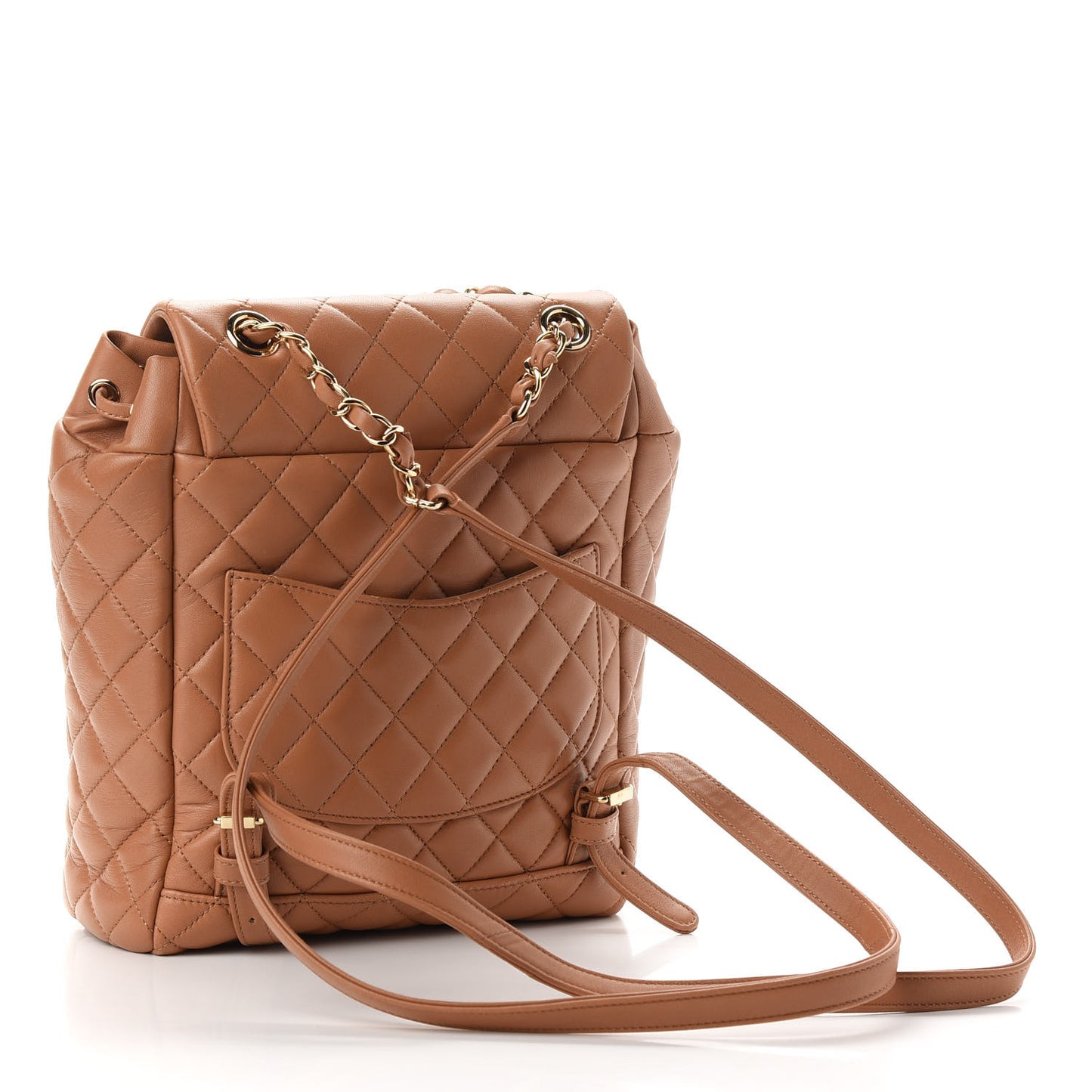 Lambskin Quilted Small Urban Spirit Backpack Brown