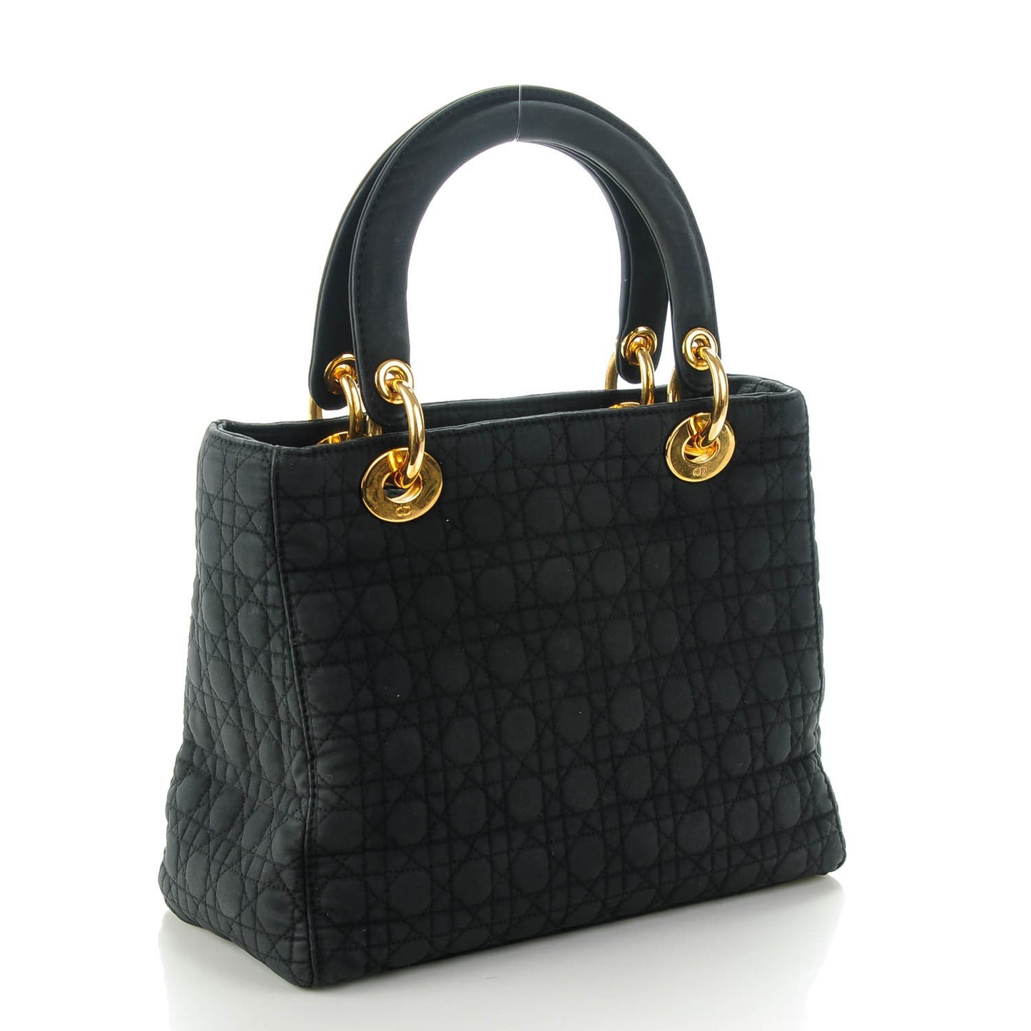 Nylon Cannage Medium Lady Dior Black