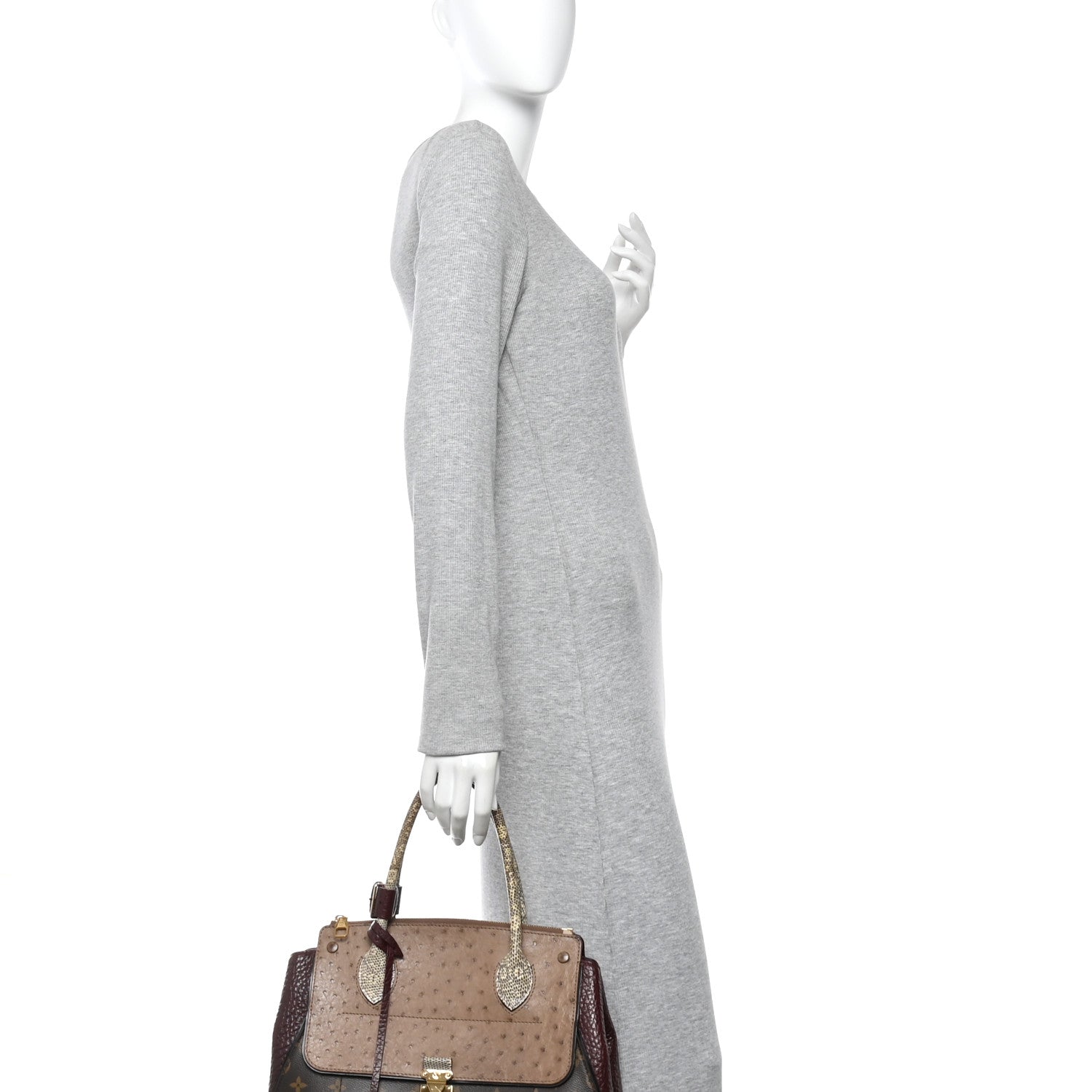 Louis Vuitton Ostrich Lizard Majestueux Tote MM Bordeaux 2 of 13