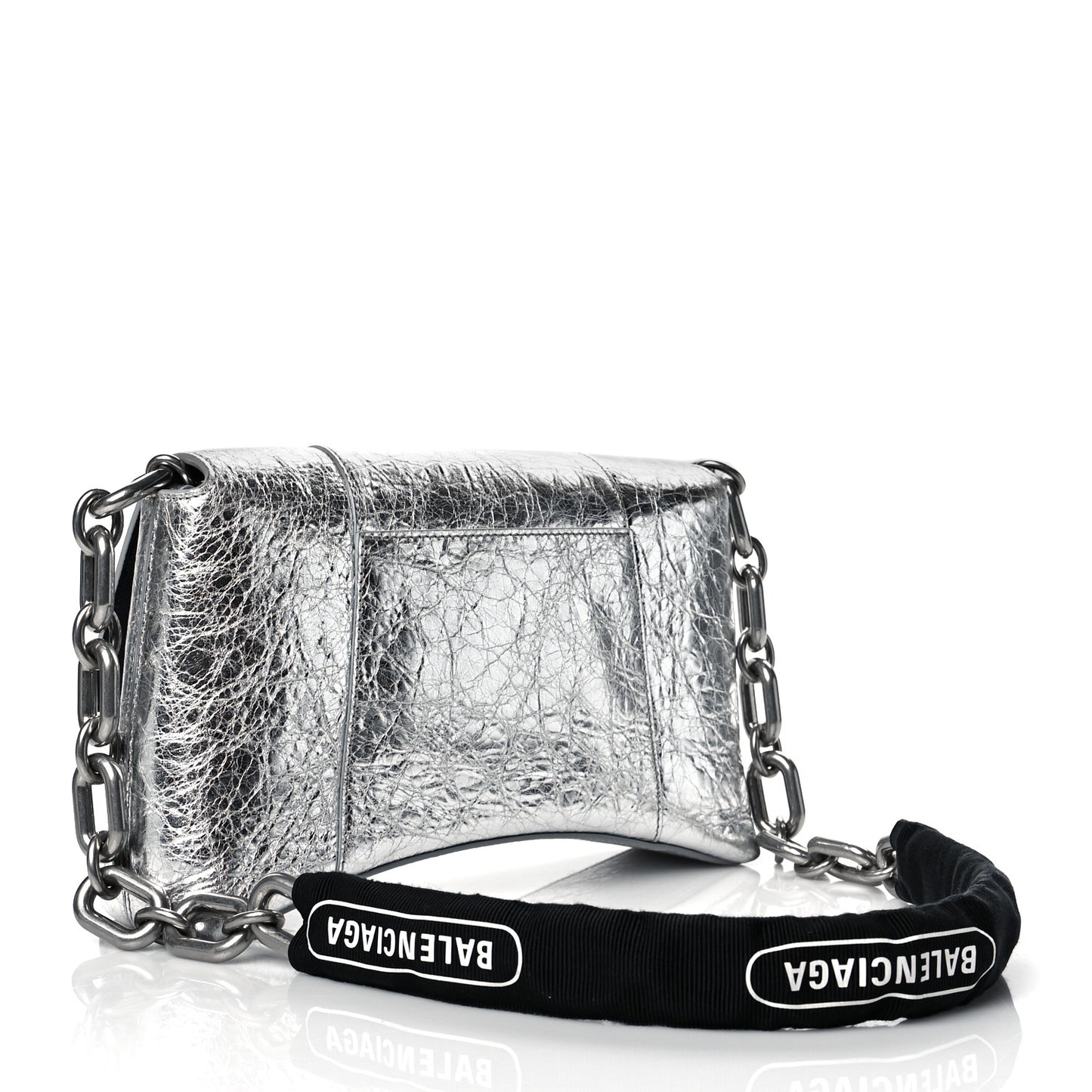 Metallic Calfskin Downtown Chain Shoulder Bag XS Silver