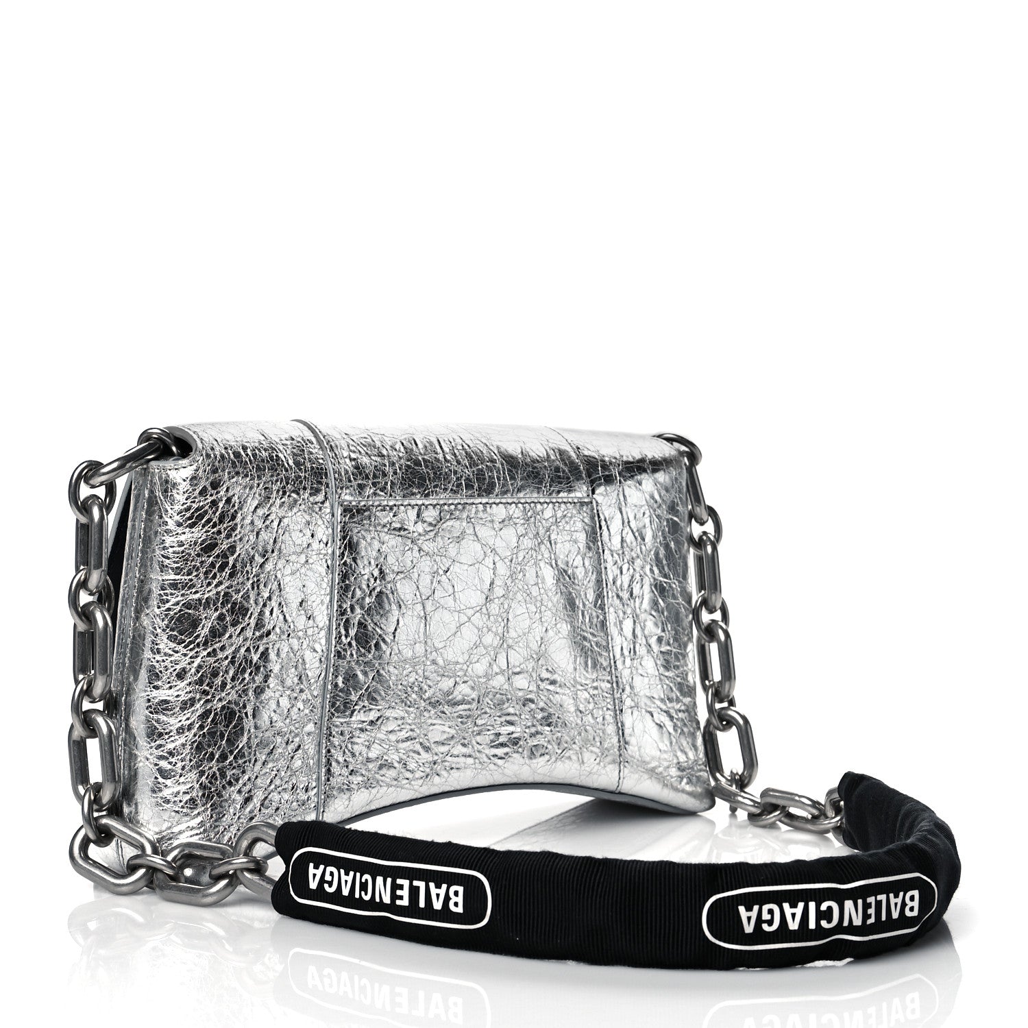 Balenciaga Metallic Calfskin Downtown Chain Shoulder Bag XS Silver 2 of 9