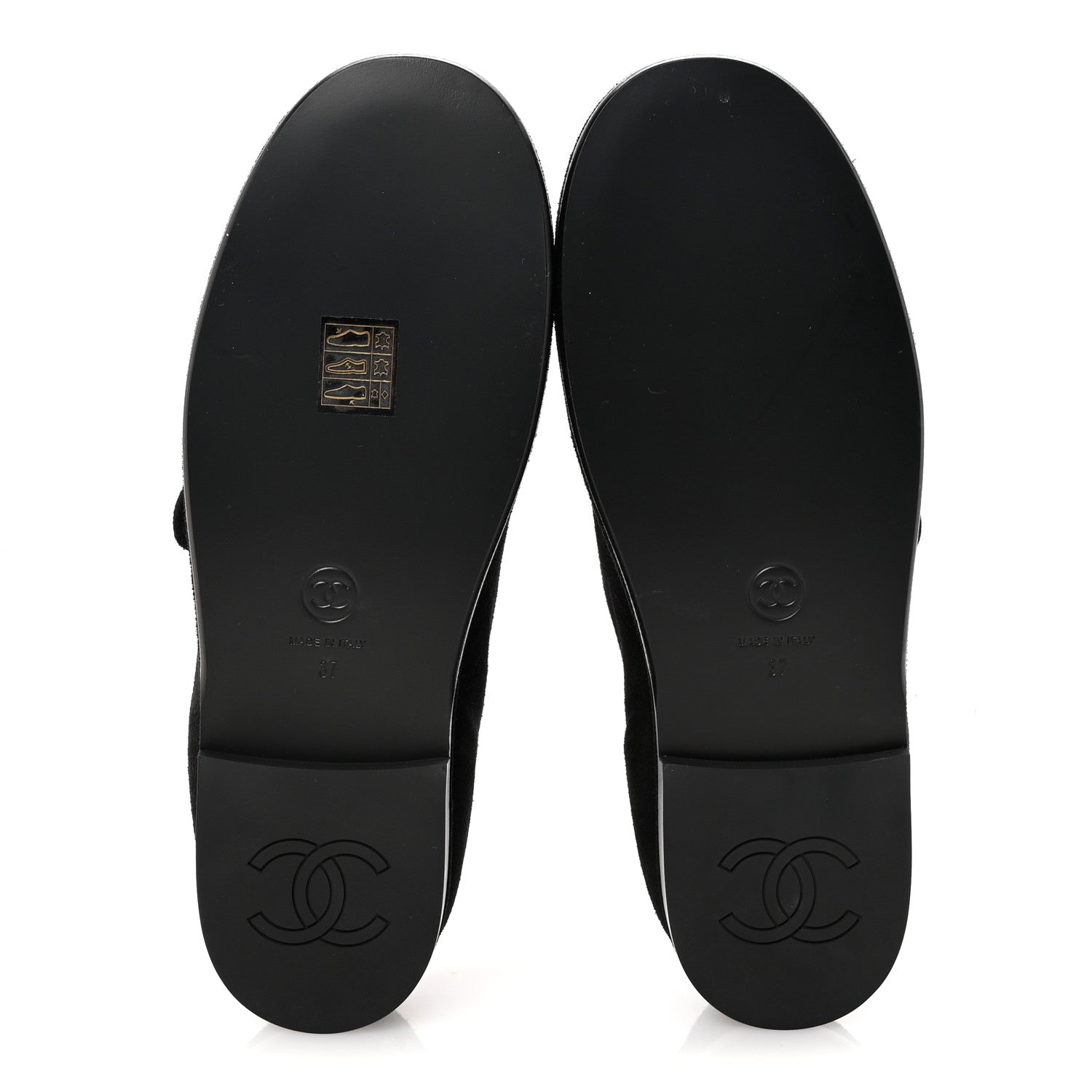 Chanel Suede Cap Toe CC Mary Jane Flats 37 Black 6 of 10