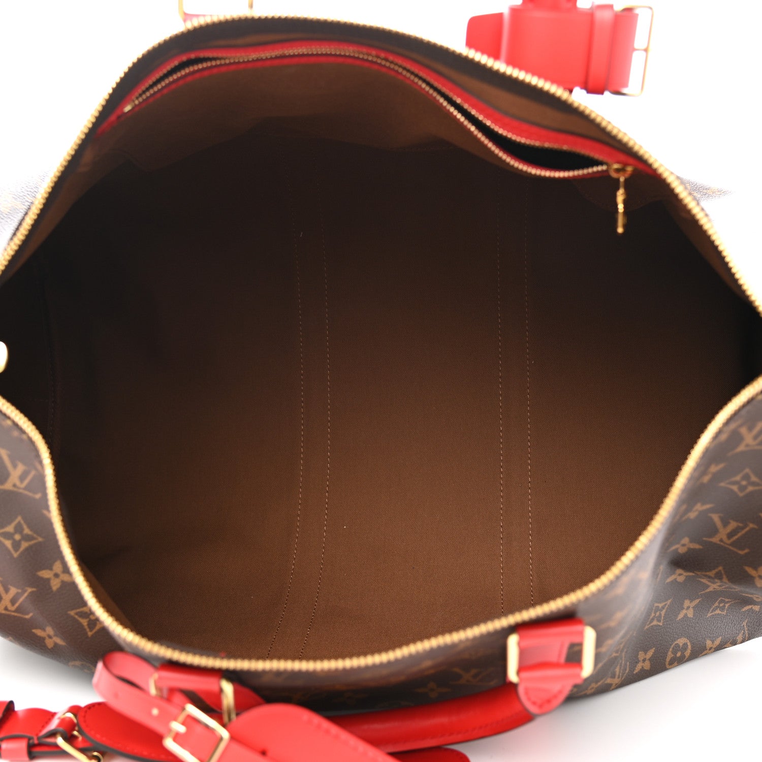 Louis Vuitton Calfskin Monogram Keepall Bandouliere 50 Coquelicot 5 of 10