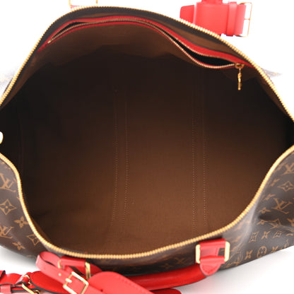 Louis Vuitton Calfskin Monogram Keepall Bandouliere 50 Coquelicot 5 of 10