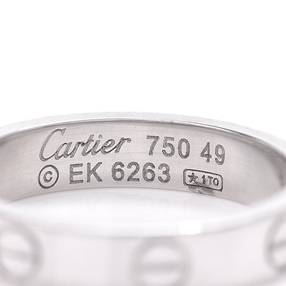 Cartier 18K White Gold 3.5mm LOVE Wedding Band Ring 49 4.75 4 of 4