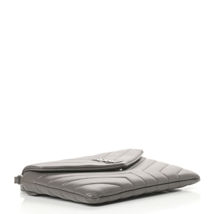 Saint Laurent Calfskin Y Quilted Monogram Loulou Flap Bag Earth 4 of 14