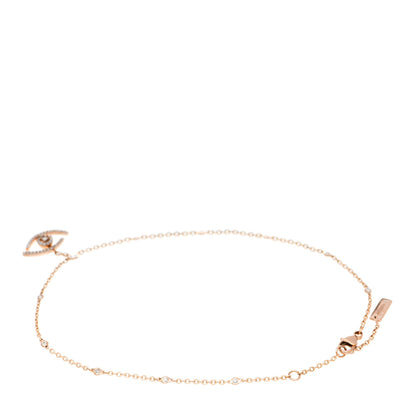 Messika 18K Rose Gold Diamond Lucky Eye Pave Ankle Bracelet 2 of 5