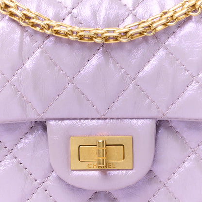 Chanel Glittered Aged Calfskin Quilted Mini 2.55 Reissue Flap Lilac 9 of 11